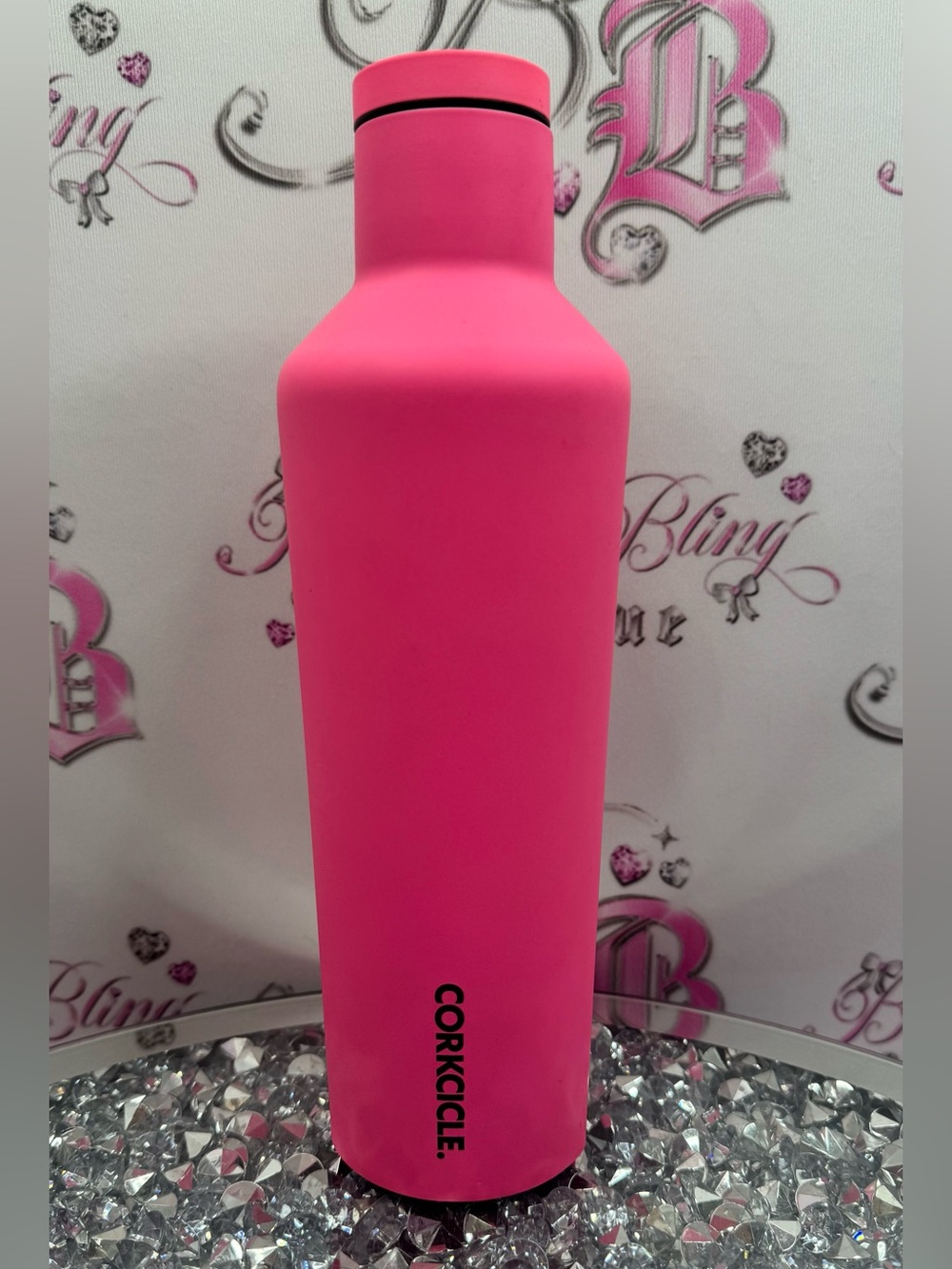 Corkcicle water bottle 16oz matte Neon Pink Insulated Bottle rare bottle